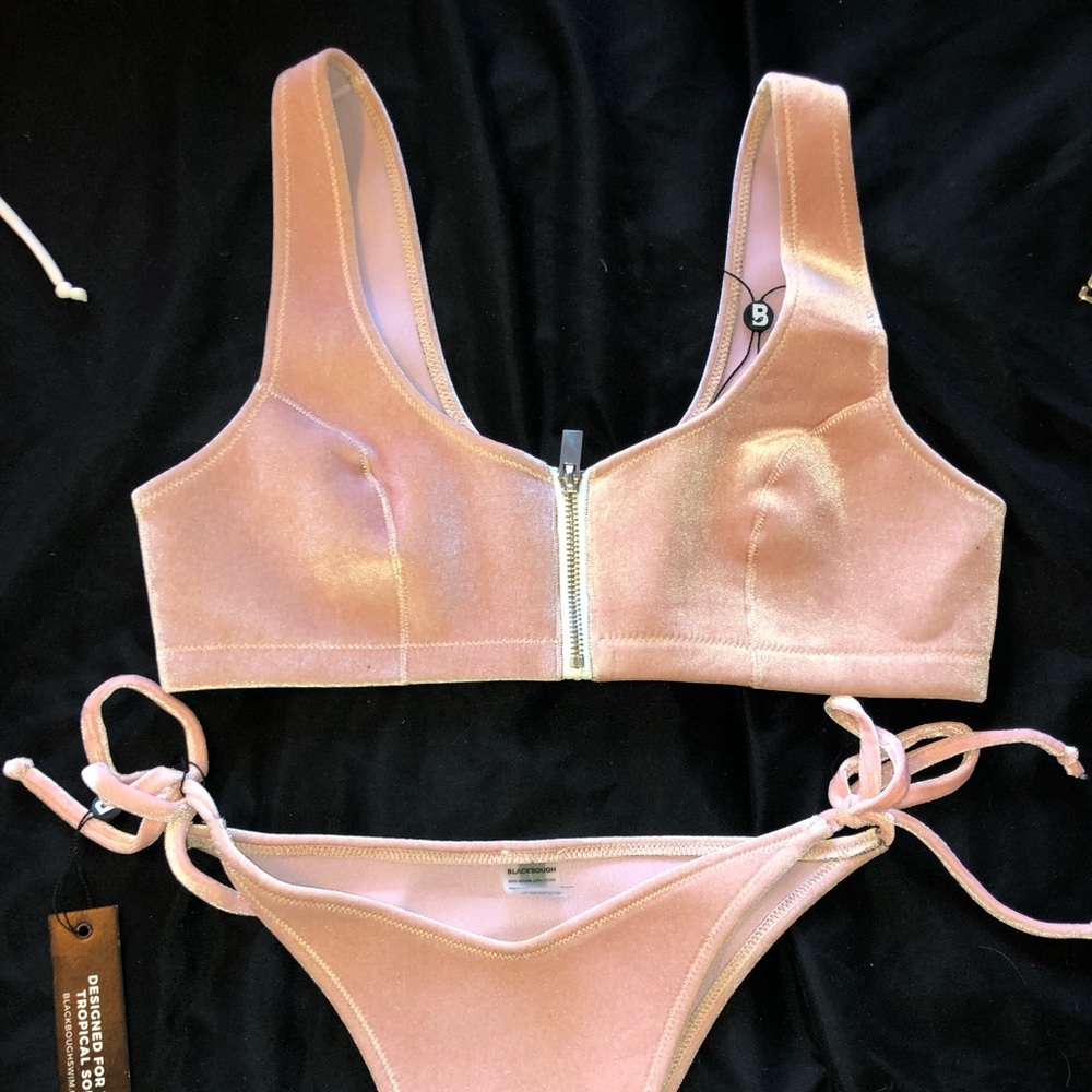 Brand new Pink fuzzy bikini medium fits C-D cup